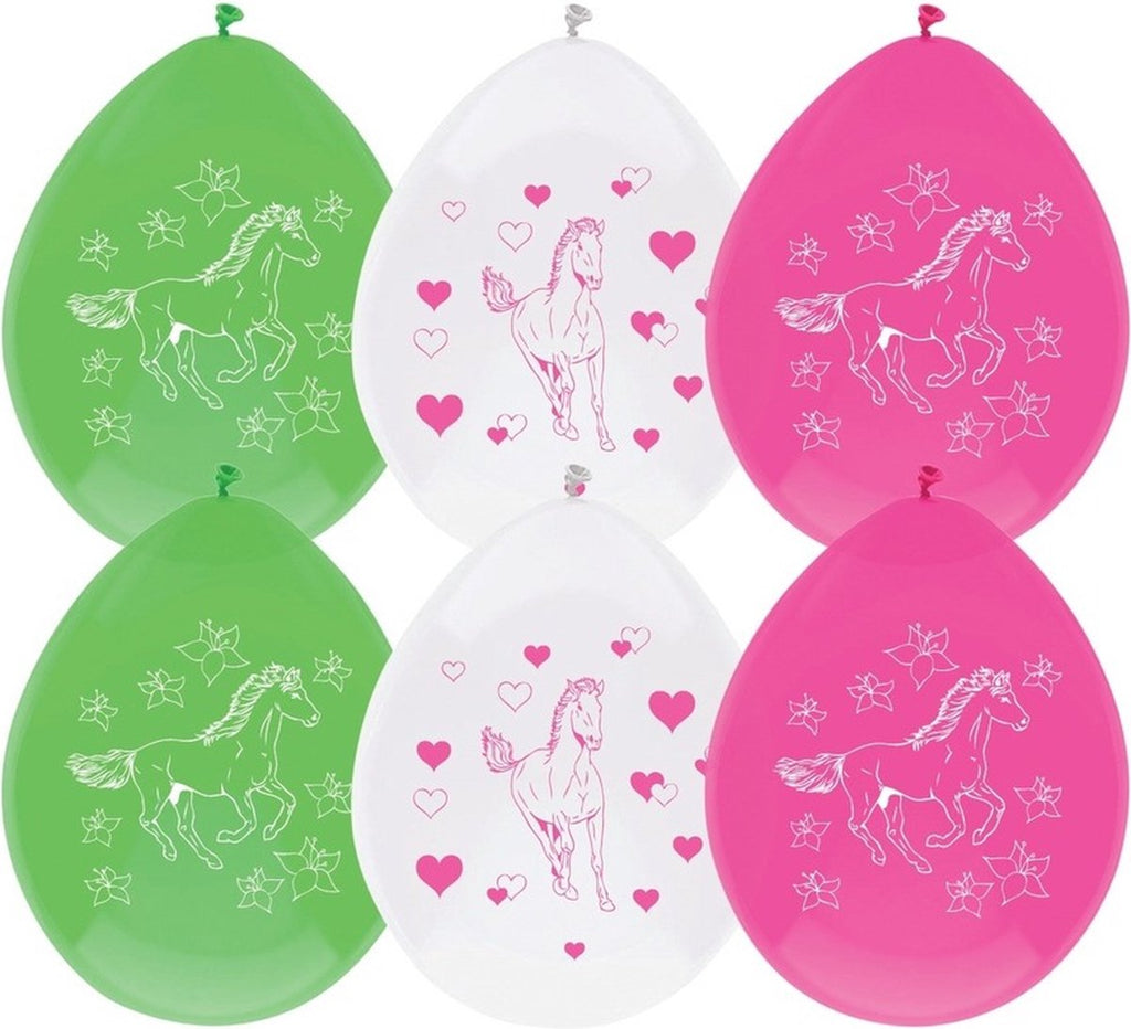 Paarden ballonnen themafeest 6 stuks