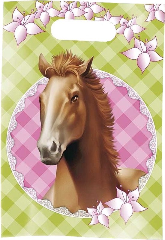 Paarden uitdeelzakjes themafeest 6 stuks