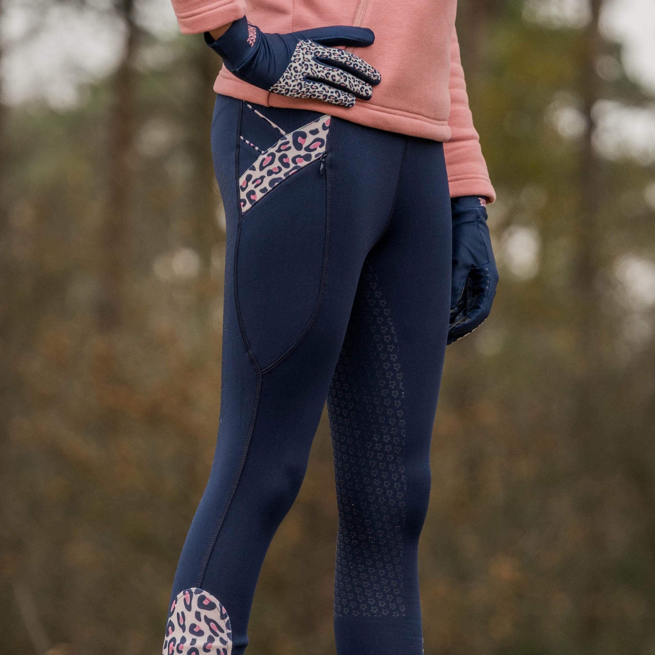 Red Horse rijlegging kind blauw/luipaard