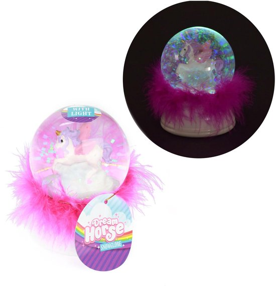 Dream Horse Sneeuwbol Eenhoorn met Veren en Licht