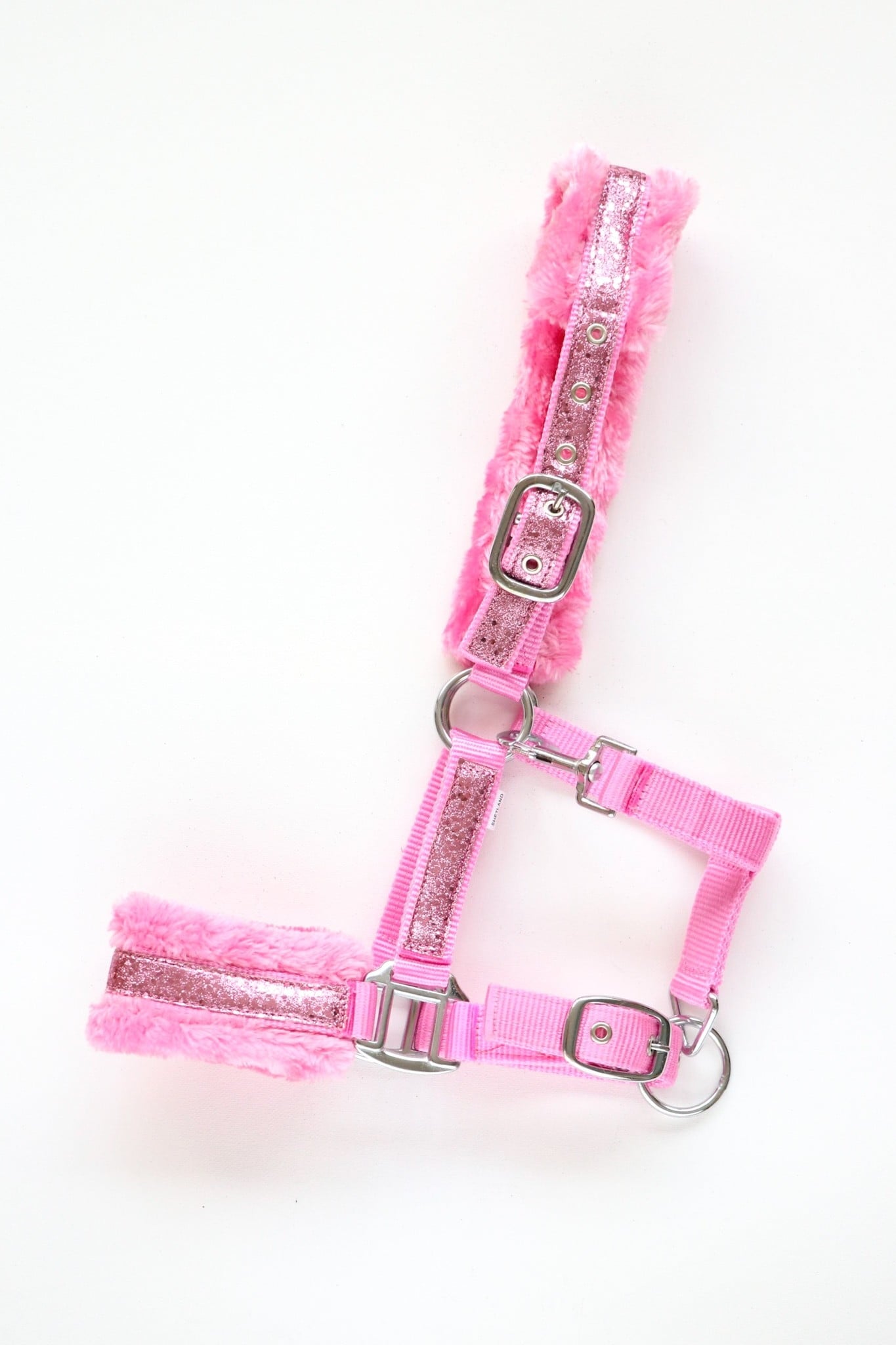 HB halster roze bont glitter
