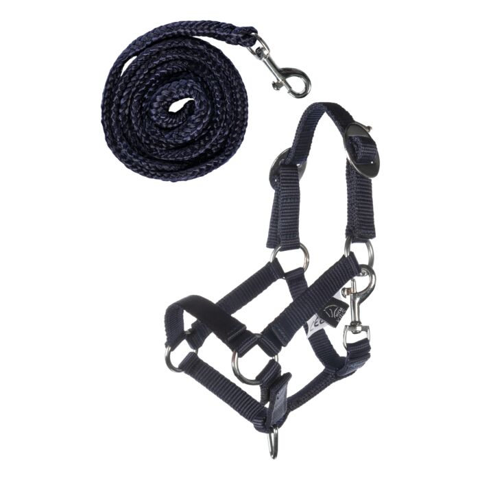 HKM Hobby Horse verstelbare halsterset donkerblauw
