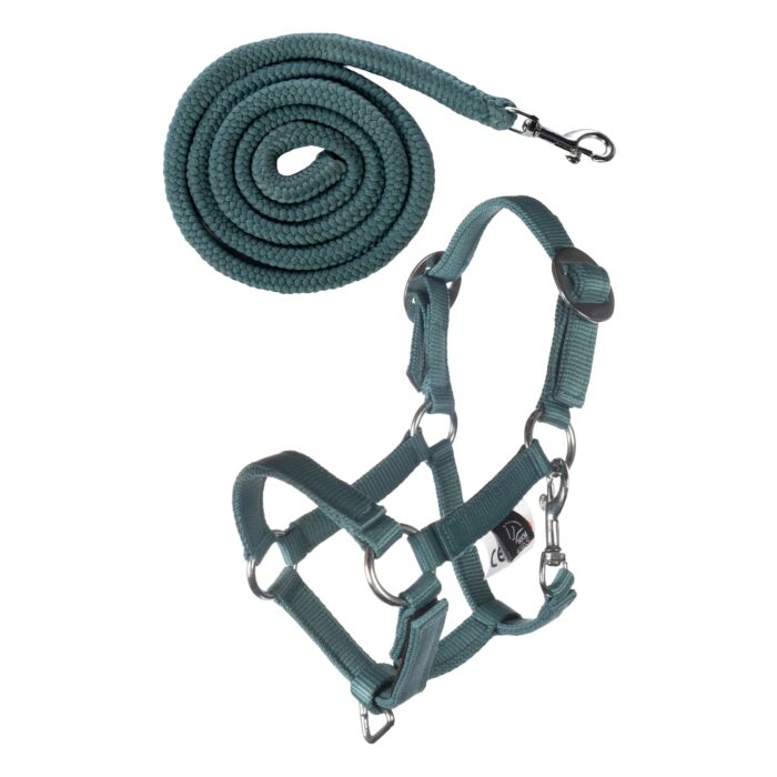HKM Hobby Horse verstelbare halsterset turquoise