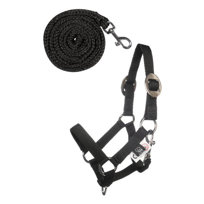 HKM Hobby Horse verstelbare halsterset zwart