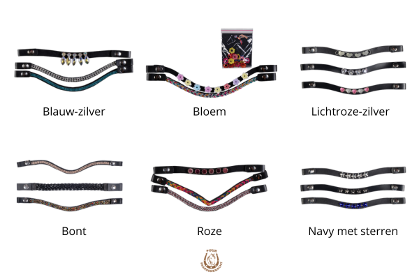 HKM verwisselbare frontriem Hobby Horse set van 3