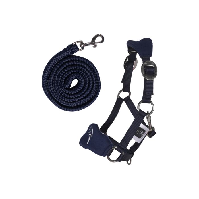HKM Hobby Horse halsterset fleece donkerblauw