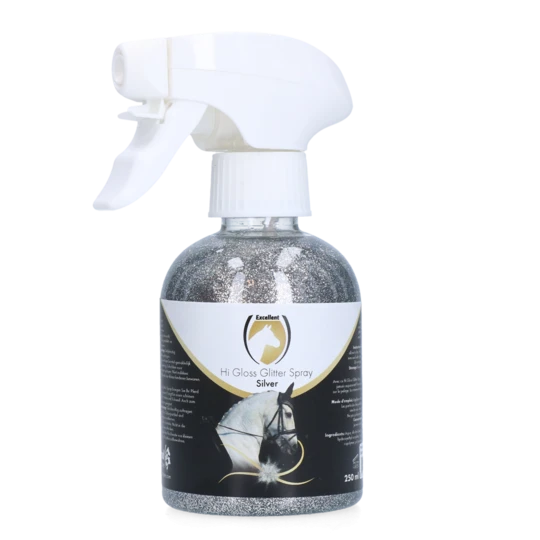 Higloss glitterspray paard zilver