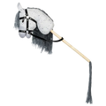 Hobby Horse stokpaard grijs gevlekt met bit en teugels