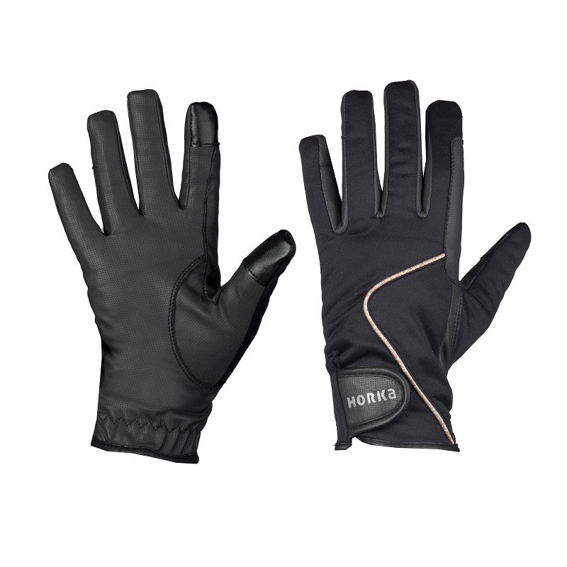 Horka all weather handschoenen zwart-rosé