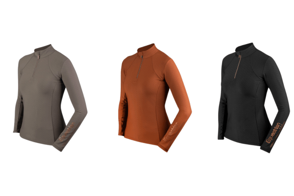 Horka Luxury trainingsshirt coffee, zwart-rosé en ginger