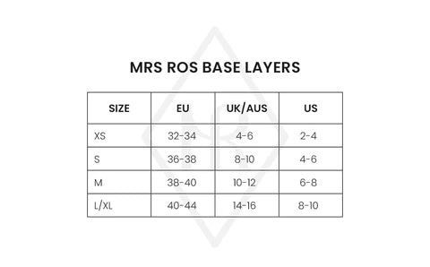 Maattabel Mrs. Ros tops
