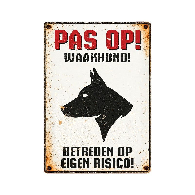 Waakbord metaal "oud"
