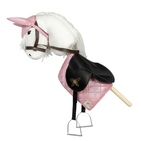 Hobby Horse zadeldekje en oornetje roze glitter