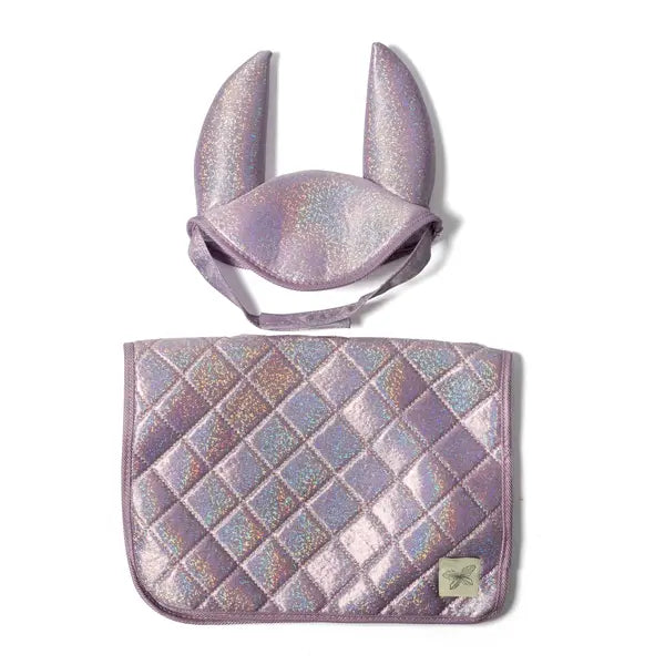 Hobby Horse zadeldekje en oornetje lila glitter