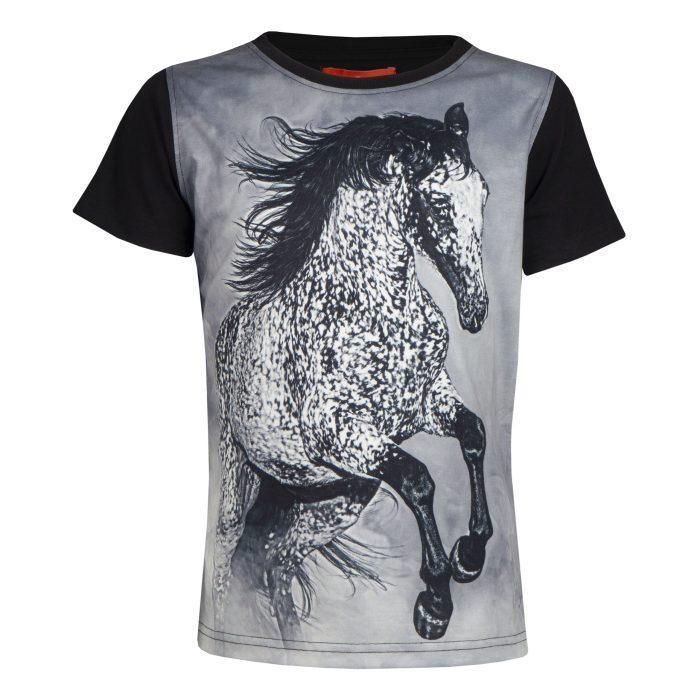 590720-0000-0002 Red Horse t-shirt HORSY, zwart - Afbeelding 1
