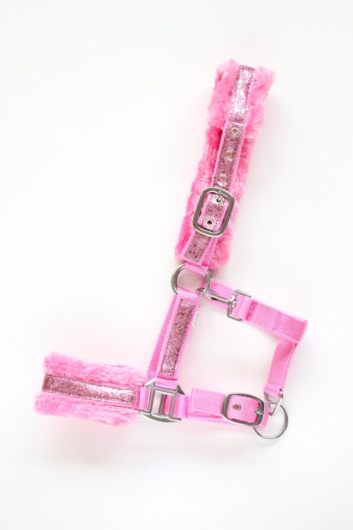 HB halster roze bont glitter HB halster roze bont glitter