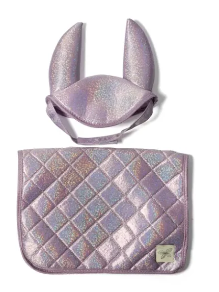 Hobby Horse zadeldekje en oornetje lila glitter