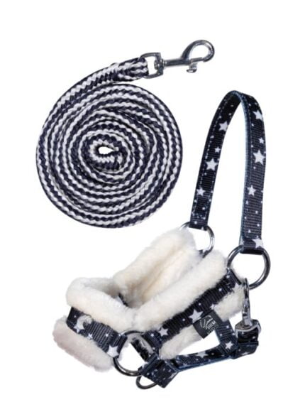 HKM Hobby Horse halster en touw navy