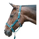 HKM halsterset petrol en blauw met steentjes