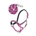 HKM halsterset roze en blauw met steentjes