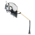Hobby Horse stokpaard grijs gevlekt met bit en teugels