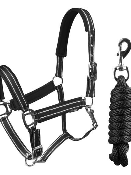 Horka halsterset Deluxe zwart zilver