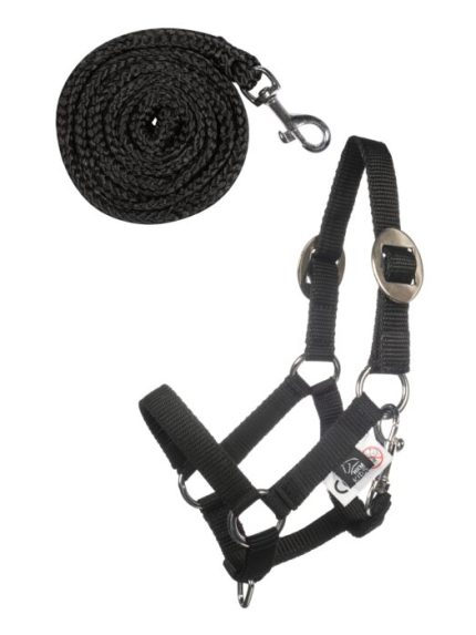 HKM Hobby Horse verstelbare halsterset zwart