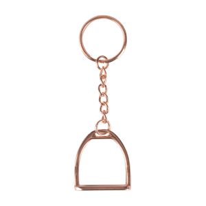 RH sleutelhanger stijgbeugel zilver en rosegoud